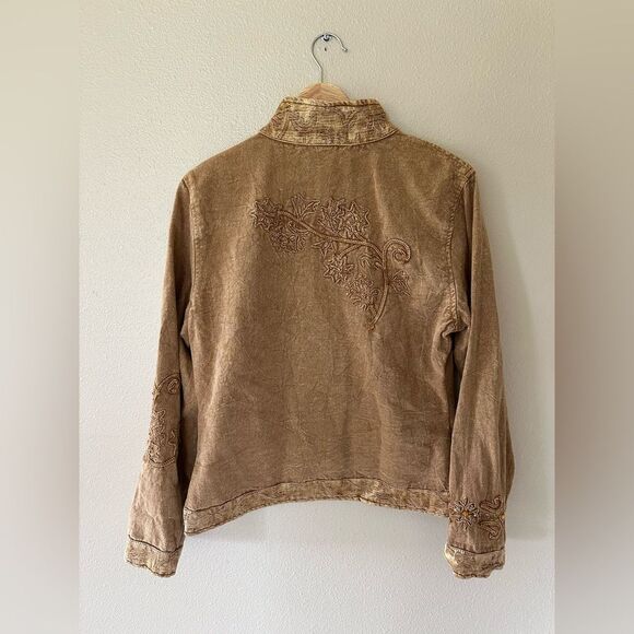 Flashback Vintage Embroidered Gypsy Whimsigoth Beaded Jacket Size L Petite - Picture 9 of 9